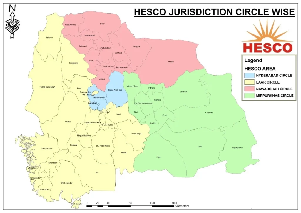 HESCO Online Bill Check 4 HESCO Electric Company Jurisdiction Areas in Map